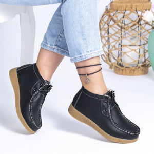 Ghete Imblanite Piele Naturala Negre 212B
