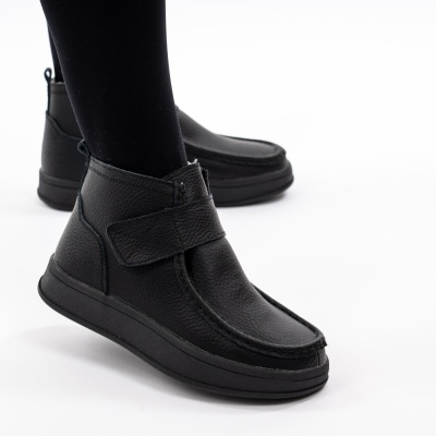 Ghete Imblanite Piele Naturala Negre 231B