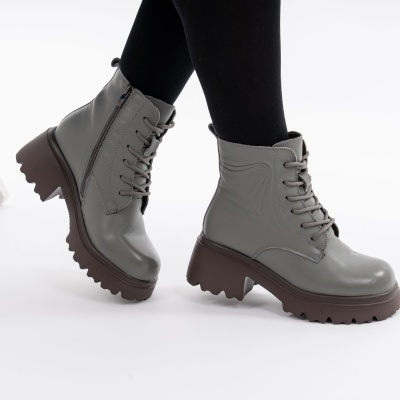 Ghete Piele Naturala 80830-3 Gri