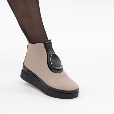 Ghete Piele Naturala Bej 061AT01-T