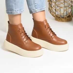 Ghete Piele Naturala Camel 1559