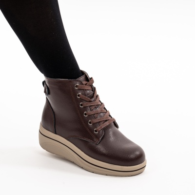 Ghete Piele Naturala Imblanite Talpa Casual Maro 1960-2