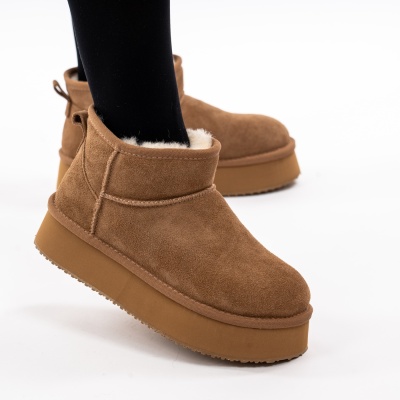 Ghete Piele Naturala Imblanite tip UG Camel 8731