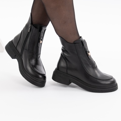 Ghete Piele Naturala Negru