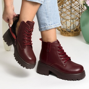 Ghete Piele Naturala Visiniu 80830-5 