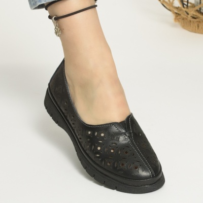 Pantofi Casual Din Piele Naturala Negri JY3960