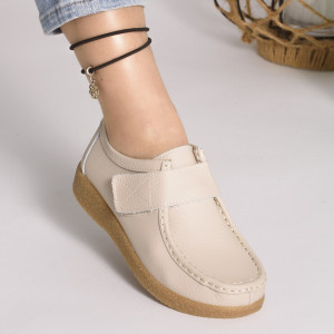 Pantofi Casual Piele Naturala 213c Bej