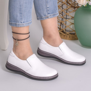 Pantofi Casual Piele Naturala Albi AP2115