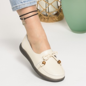 Pantofi Casual Piele Naturala Bej  788