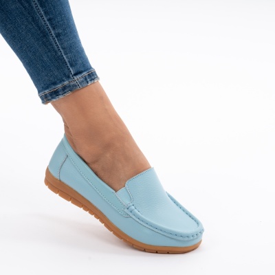 Pantofi Casual Piele Naturala Blue 1121