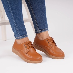 Pantofi Casual Piele Naturala Camel 8513