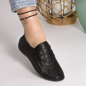 Pantofi Casual Piele Naturala Cod 009-1 Negri