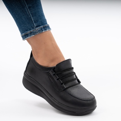 Pantofi Casual Piele Naturala F002-10 Negri