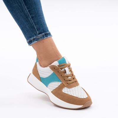 Pantofi Casual Piele Naturala Green AN561