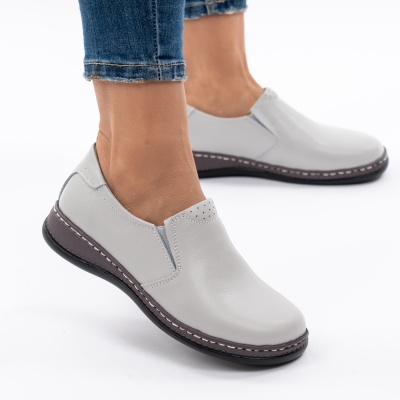 Pantofi Casual Piele Naturala Gri AP2115