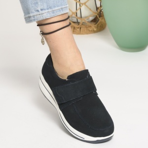 Pantofi Casual Piele Naturala Intoarsa F002-56 Albastru