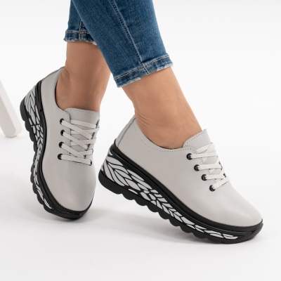 Pantofi Casual Piele Naturala JY5096 Gri