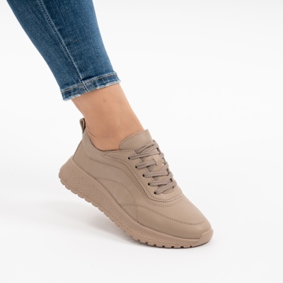 Pantofi Casual Piele Naturala Kahki  F001-977