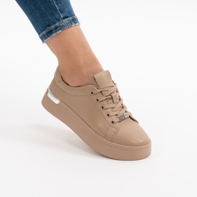 Pantofi Casual Piele Naturala Kahki F005-029