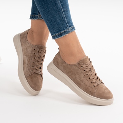 Pantofi Casual Piele Naturala Kahki F005-031