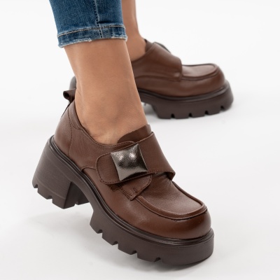 Pantofi Casual Piele Naturala Maro AN277