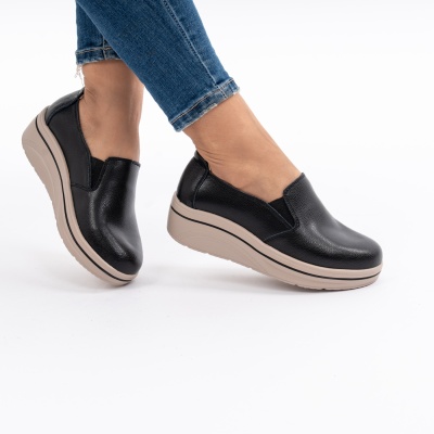 Pantofi Casual Piele Naturala Negri 1160