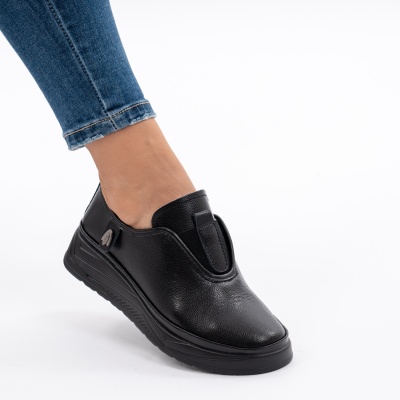 Pantofi Casual Piele Naturala Negri Jy5671