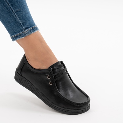 Pantofi Casual Piele Naturala Negri NT1305