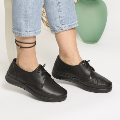 Pantofi Casual Piele Naturala Negri