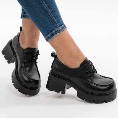Pantofi Casual Piele Naturala Negru AN50318