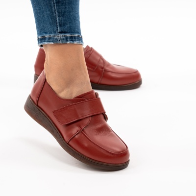 Pantofi Casual Piele Naturala Rosu 1902