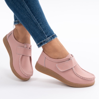 Pantofi Casual Piele Naturala Roz WK 213C