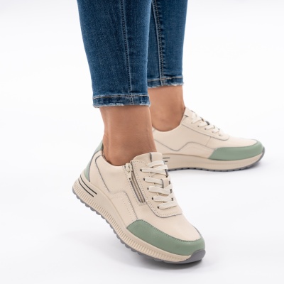 Pantofi Casual Piele Naturala Verde AN256