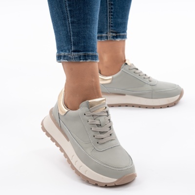 Pantofi Casual Piele Naturala Verde F001-892