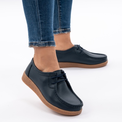 Pantofi Casual Piele Naturala WK 212C Albastri