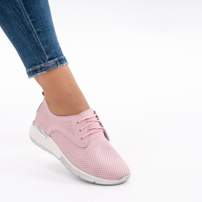 Pantofi Dama Piele Naturala Roz 6213