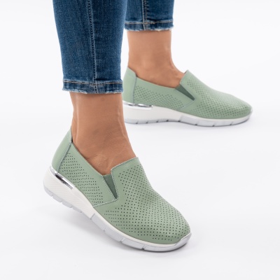 Pantofi Dama Piele Naturala Verde 6212