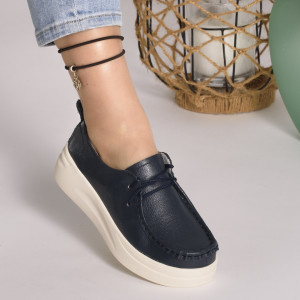 Pantofi Piele Naturala 203 Bleumarin 