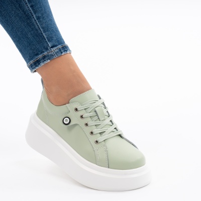 Pantofi Piele Naturala L. Verde 881