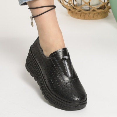 Pantofi Piele Naturala Negri JY5092