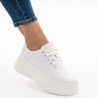 Pantofi Piele Naturala Talpa Comoda Alb AN2528