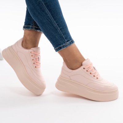 Pantofi Piele Naturala Talpa Comoda Roz AN2528