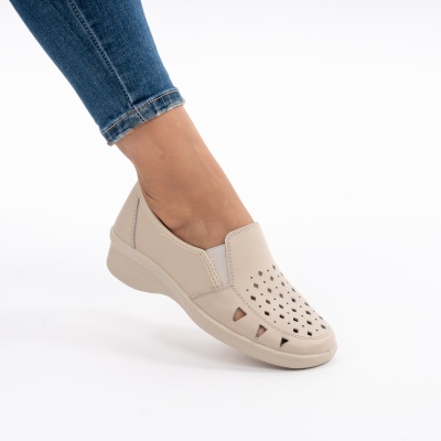 Pantofi Sport Piele Naturala 02-13 Bej