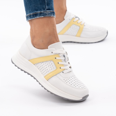 Pantofi Sport Piele Naturala 526 Galben