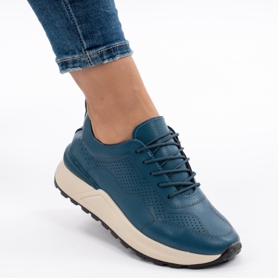 Pantofi Sport Piele Naturala Blue AN368