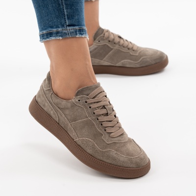 Pantofi Sport Piele Naturala Kahki R831