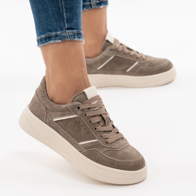 Pantofi Sport Piele Naturala Kahki R832