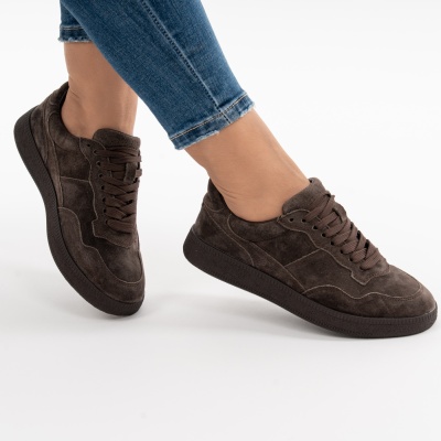 Pantofi Sport Piele Naturala Maro R831