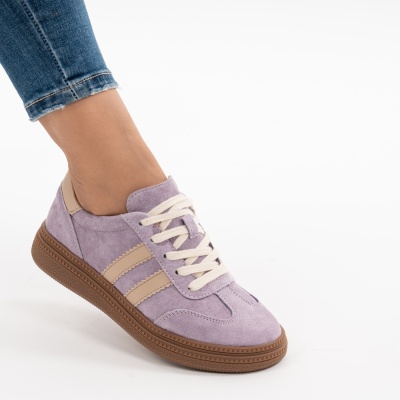 Pantofi Sport Piele Naturala Mov AN8790