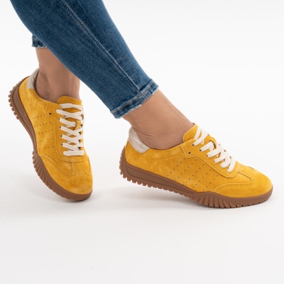Pantofi Sport Piele Naturala Muștar AN25981